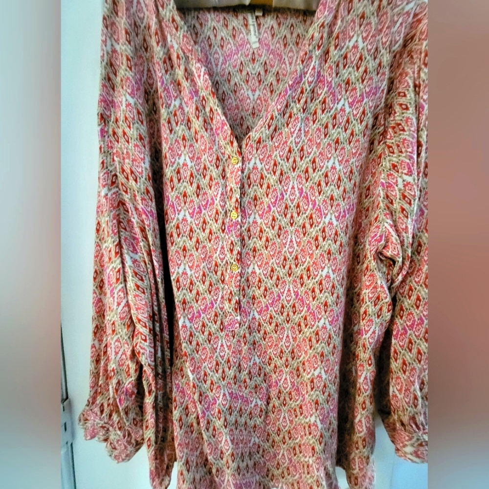 Colorful, print top by Grand & Greene, size 2X